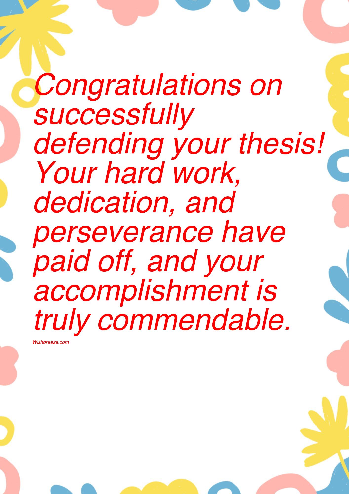 Congratulation Messages for Thesis Defense